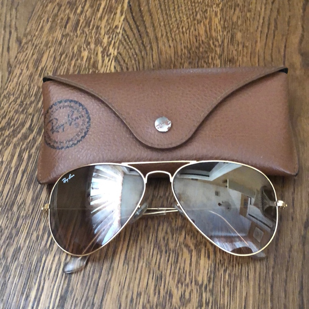 Gold Ray Ban Aviator Large Metal